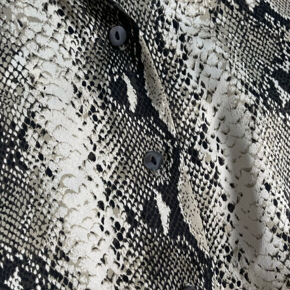 Vintage Silk Animal Print Button Down Blouse - Picture 2 of 4